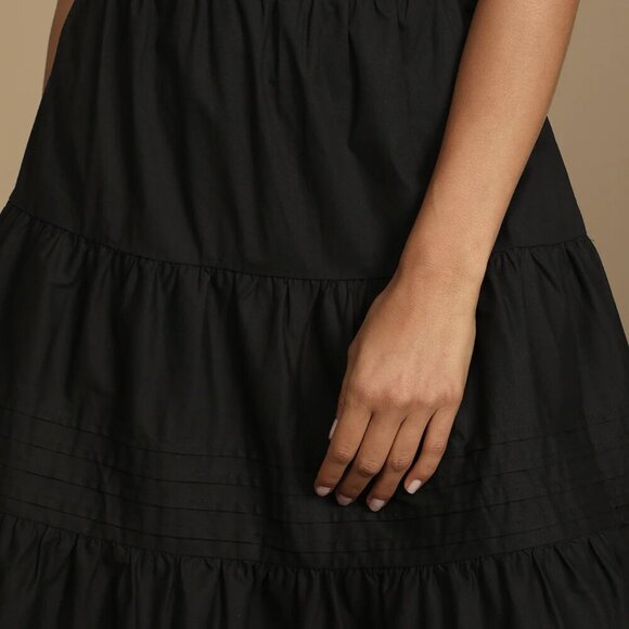 COPY - NWT Lulus Perfect Intentions Black Tiered Midi Skirt (size S) - Picture 2 of 8